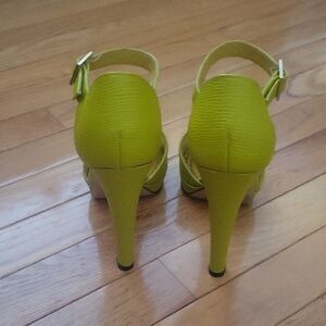 Charlotte Olympia Bright Green Strappy Heels